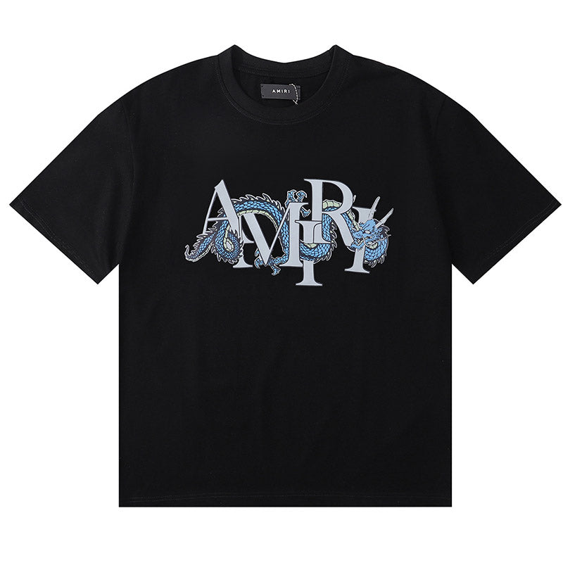 AMIRI Dragon Logo-Print Cotton Jersey T-Shirt | Black & White