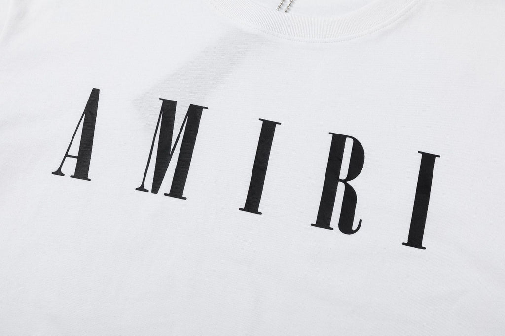 AMIRI Logo-Print Cotton Jersey T-Shirt | Black, White & Black Blue