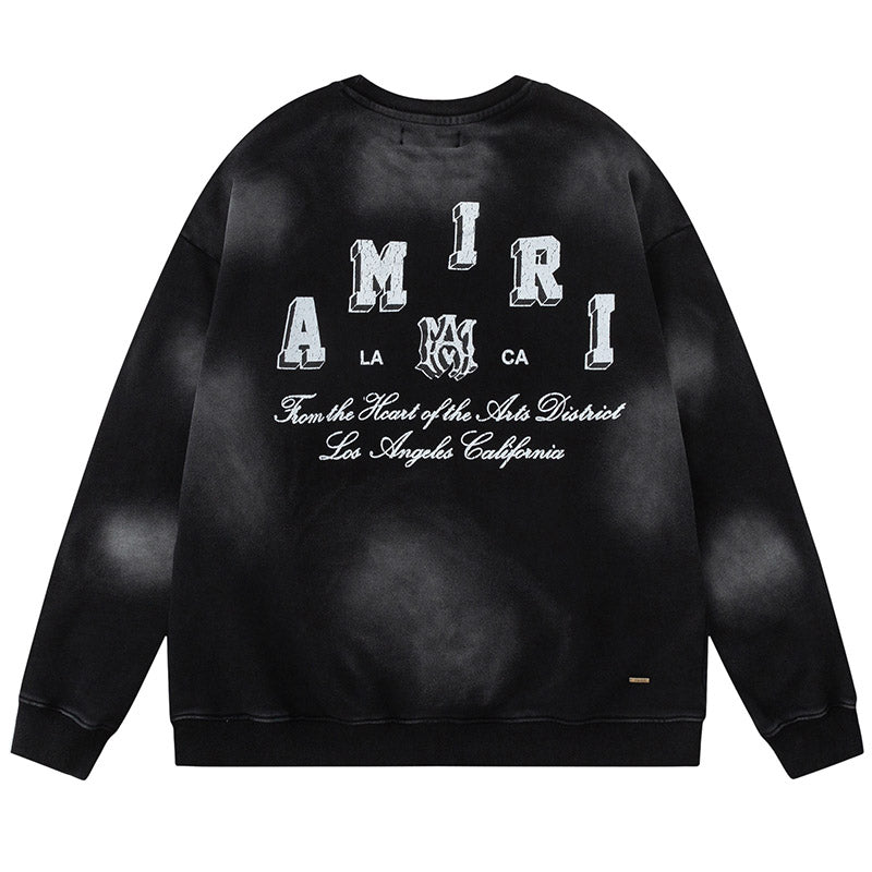 AMIRI Logo-Print Distressed Cotton Jersey Sweatshirt