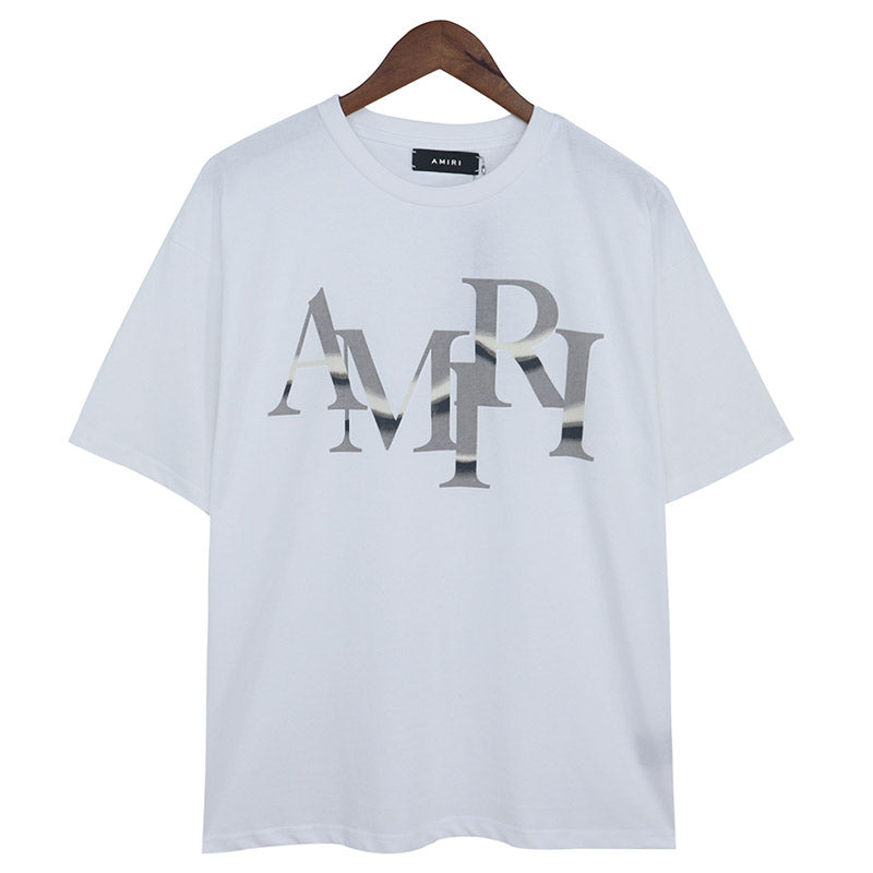 AMIRI Staggered Logo-Print Cotton Jersey T-Shirt | Black, Yellow & White