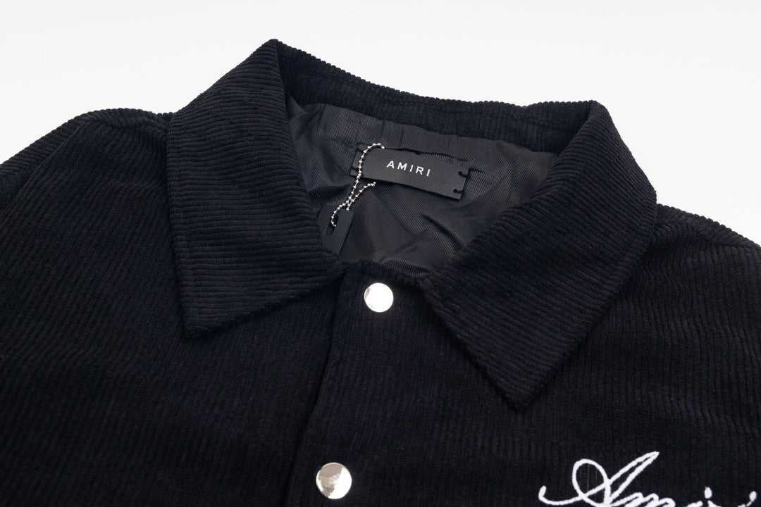 AMIRI Corduroy Bones Varsity Jacket – Black