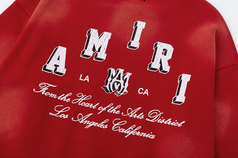 AMIRI Logo-Print Distressed Cotton Jersey Sweatshirt