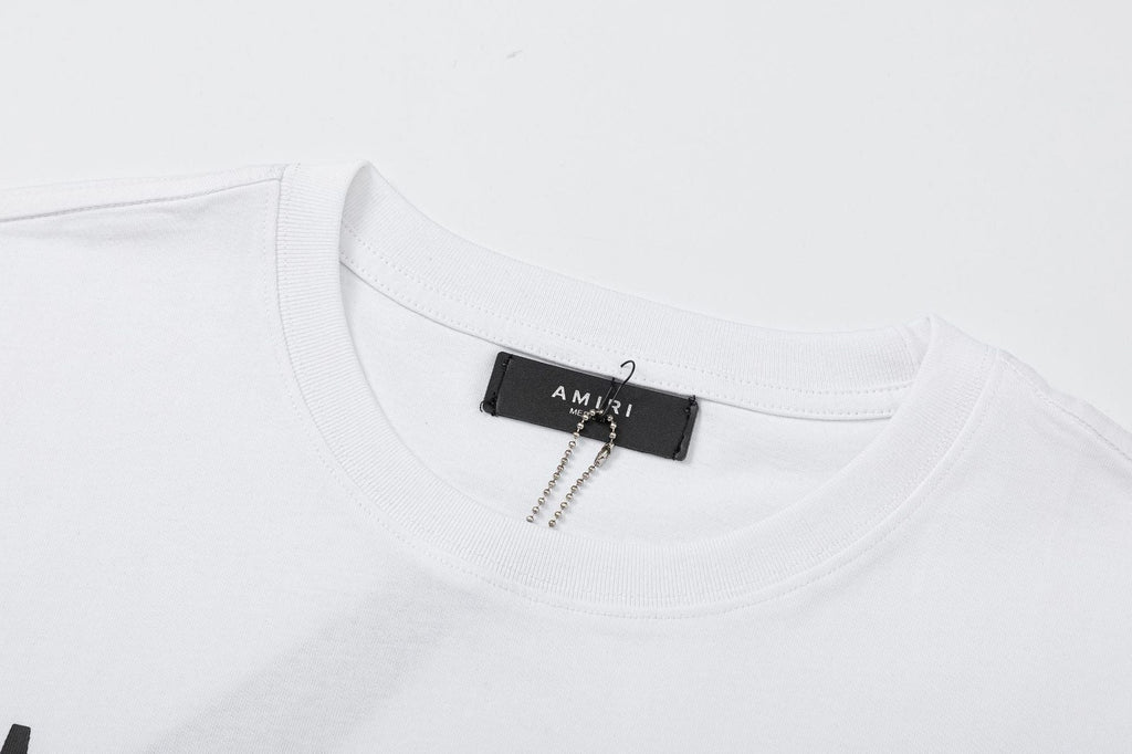 AMIRI Logo-Print Cotton Jersey T-Shirt | Black, White & Black Blue