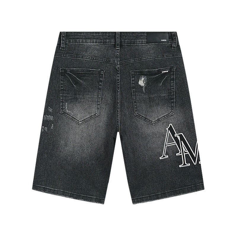 AMIRI Denim Shorts MR-AM605 | Slim Fit Destroyed Denim