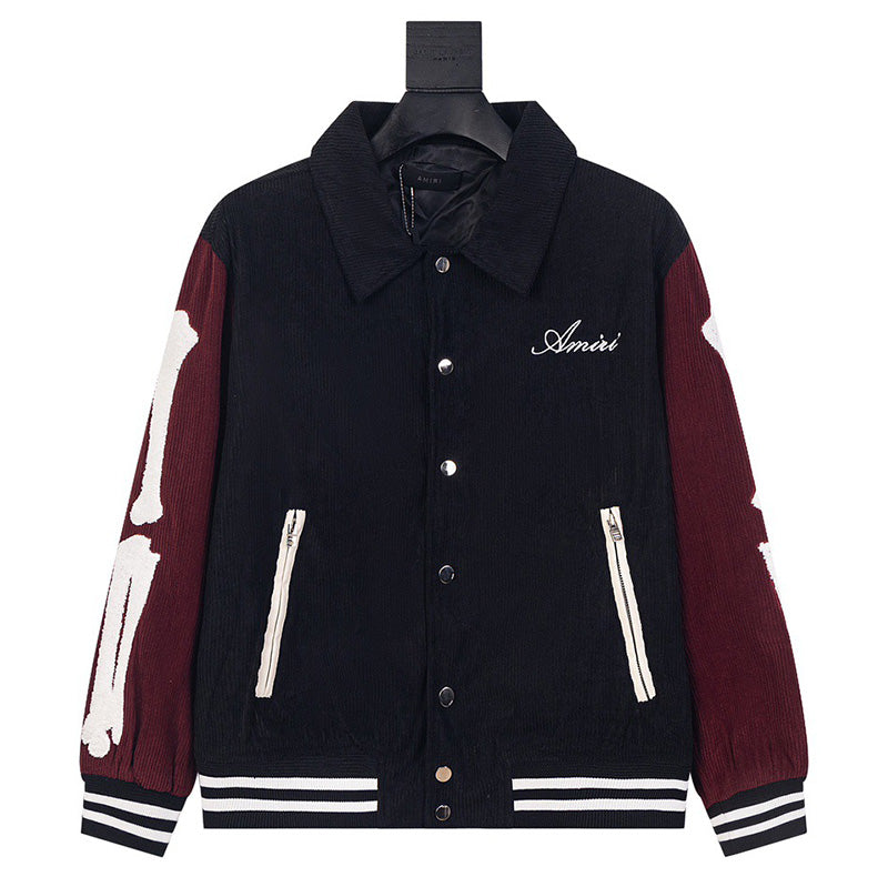 AMIRI Corduroy Bones Varsity Jacket – Black