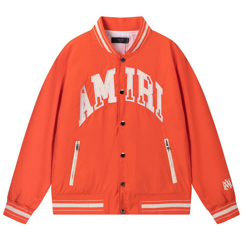 AMIRI Logo-Appliquéd Padded Shell Bomber Jacket – Orange & Black