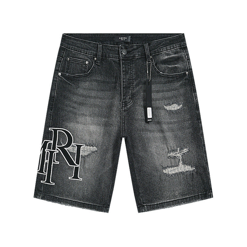 AMIRI Denim Shorts MR-AM605 | Slim Fit Destroyed Denim