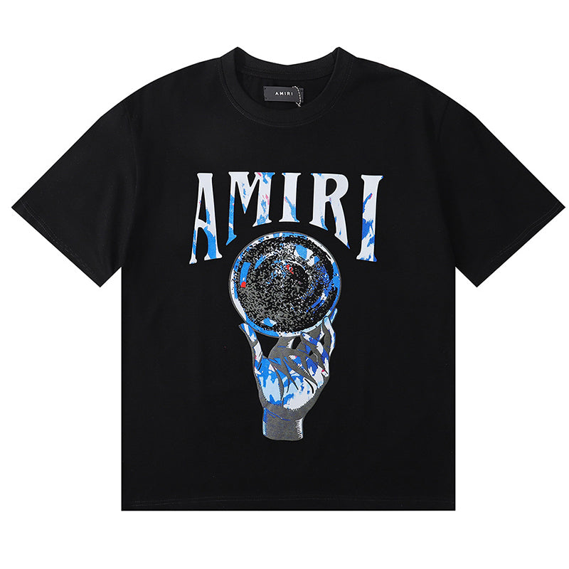 AMIRI Crystal Ball Logo-Intarsia Cashmere T-Shirt