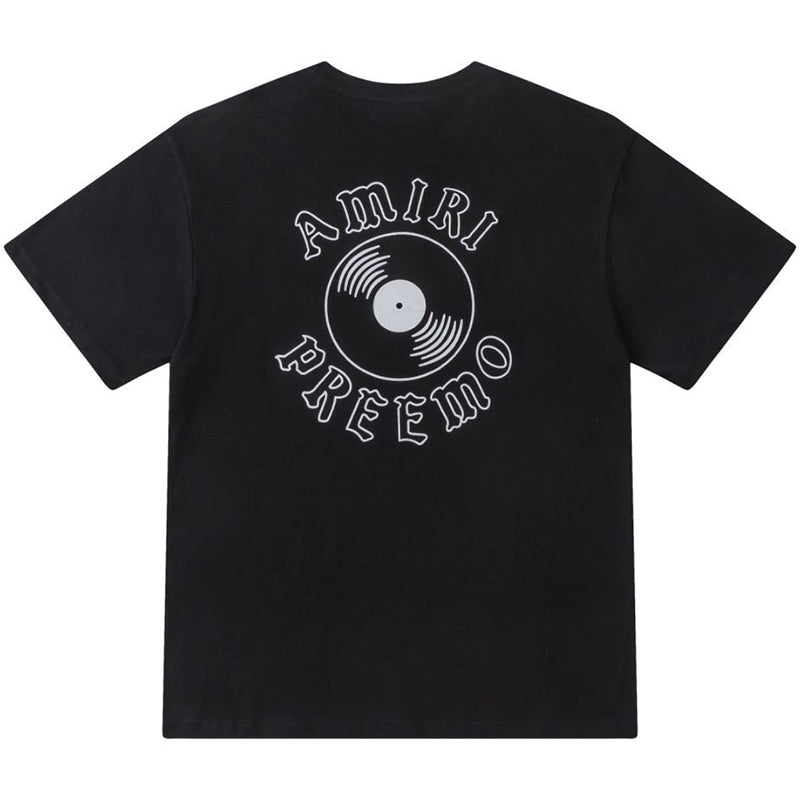 AMIRI Preemo Record Logo Print Cotton Jersey T-Shirt