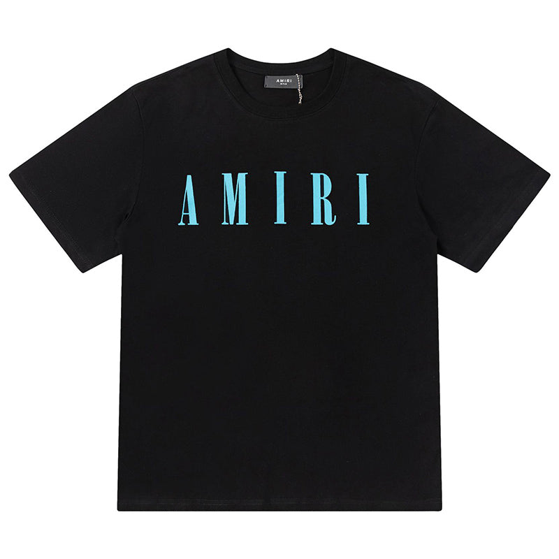 AMIRI Logo-Print Cotton Jersey T-Shirt | Black, White & Black Blue