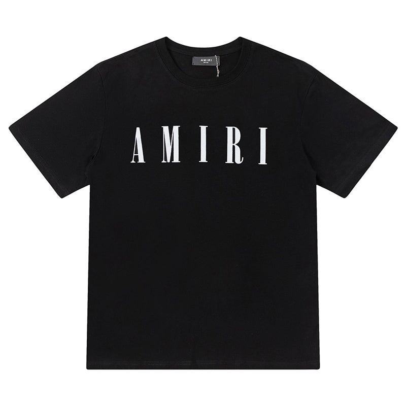 AMIRI Logo-Print Cotton Jersey T-Shirt | Black, White & Black Blue