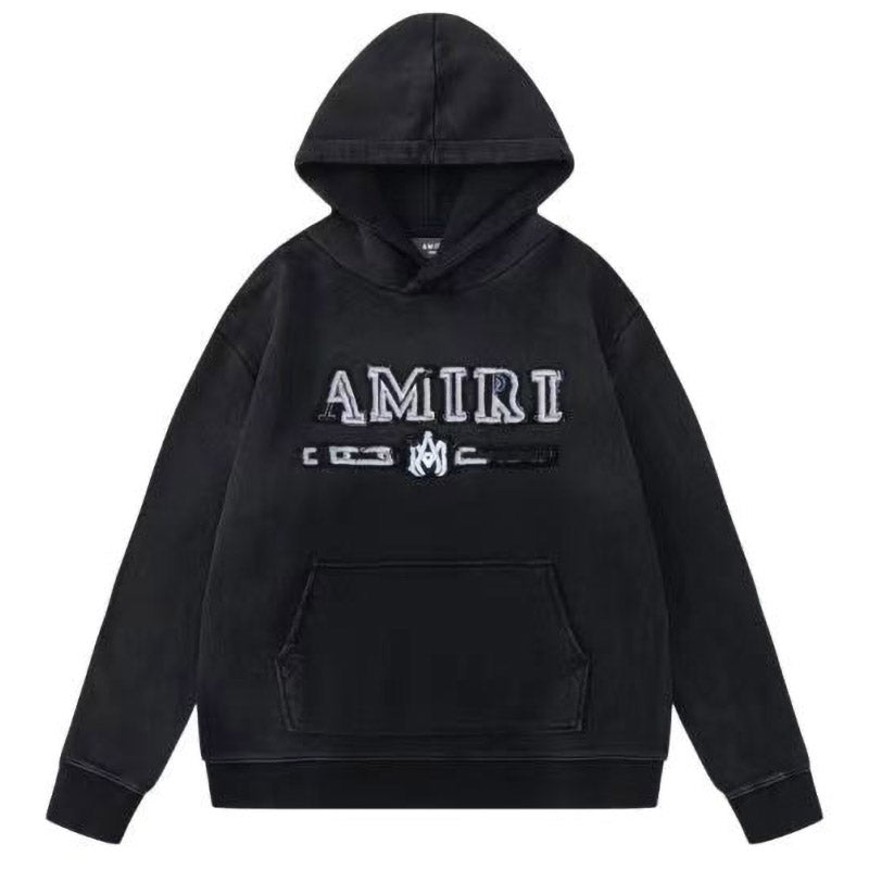 AMIRI Logo-Appliquéd Distressed Cotton-Jersey Hoodie