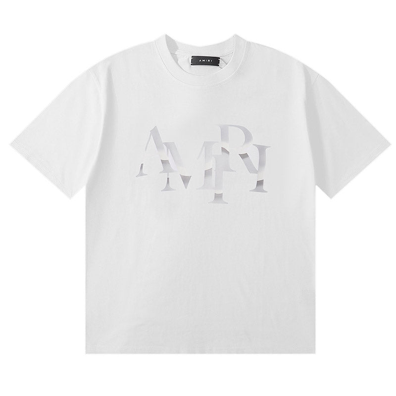 AMIRI Staggered Logo-Print Cotton Jersey T-Shirt | Black, Yellow & White