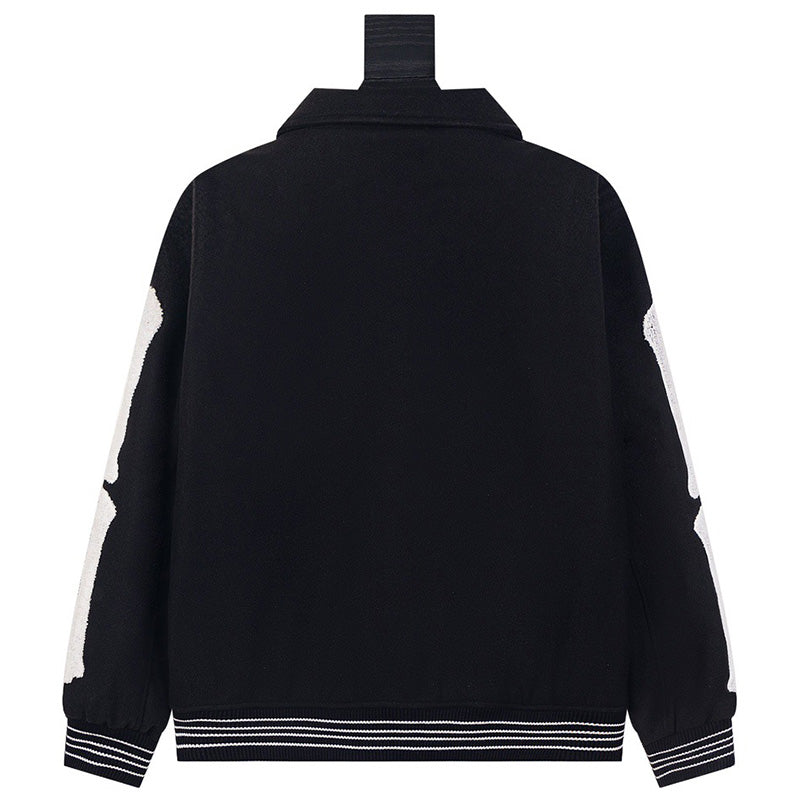 AMIRI Thickened Loose Bomber Baseball Jacket – Black