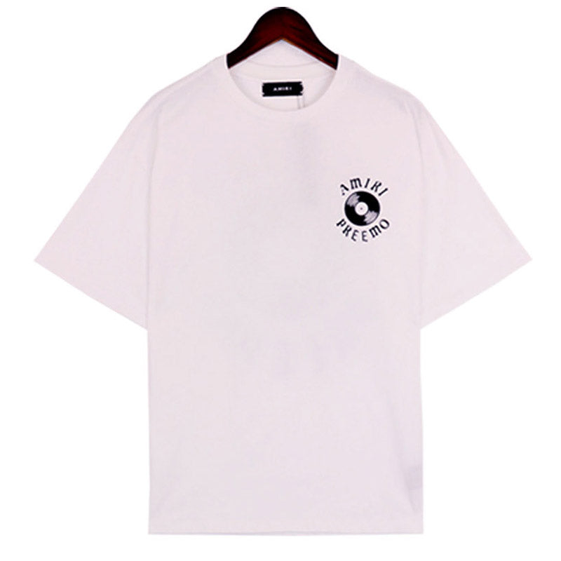AMIRI Preemo Record Logo Print Cotton Jersey T-Shirt