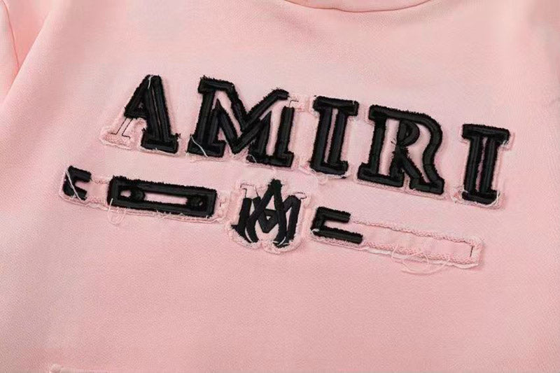 AMIRI Logo-Appliquéd Distressed Cotton-Jersey Hoodie