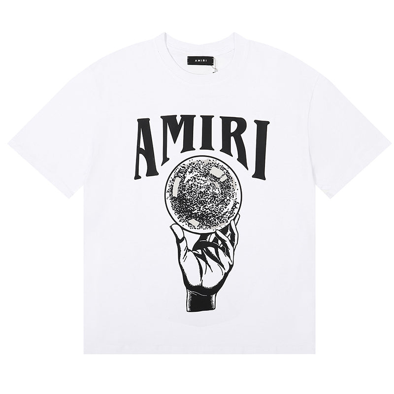 AMIRI Crystal Ball Logo-Intarsia Cashmere T-Shirt