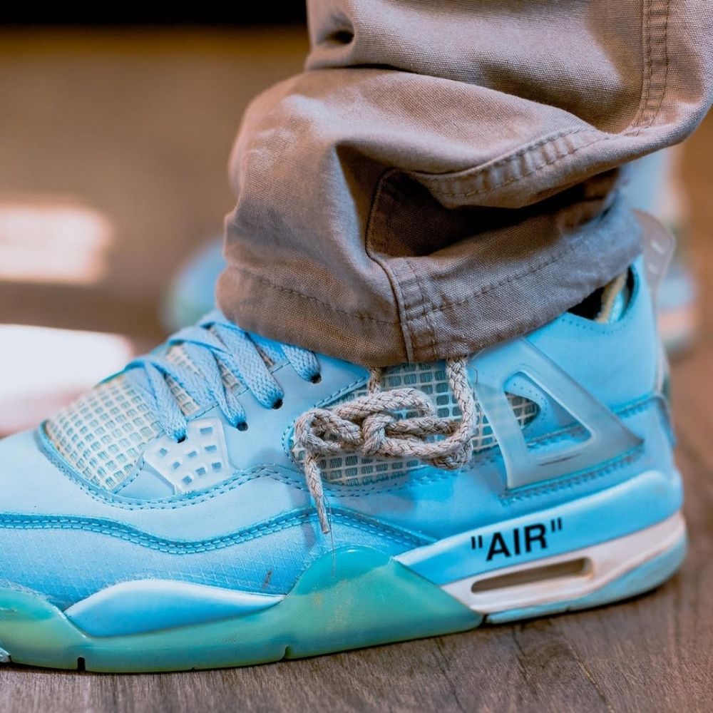 Air Jordan 4 X Off White Ice Blue