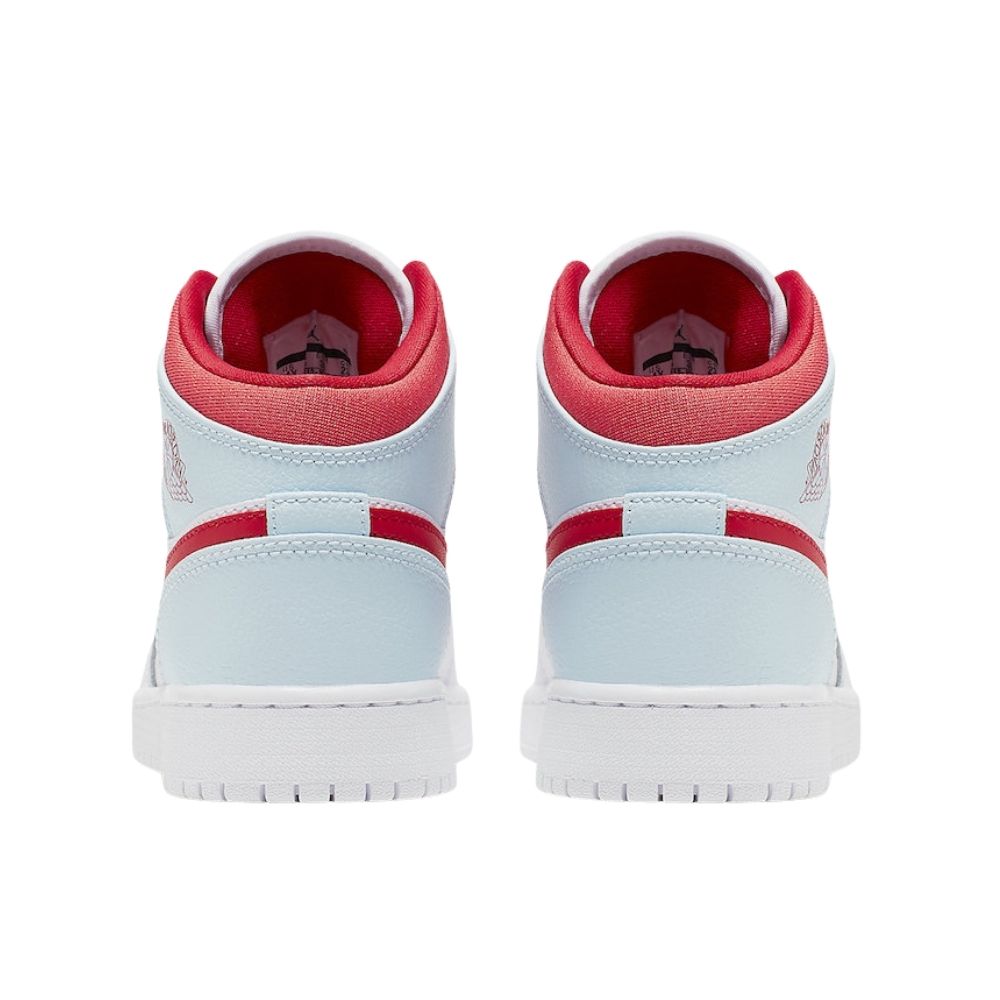 Air Jordan 1 Mid Topaz Mist White Mint Red