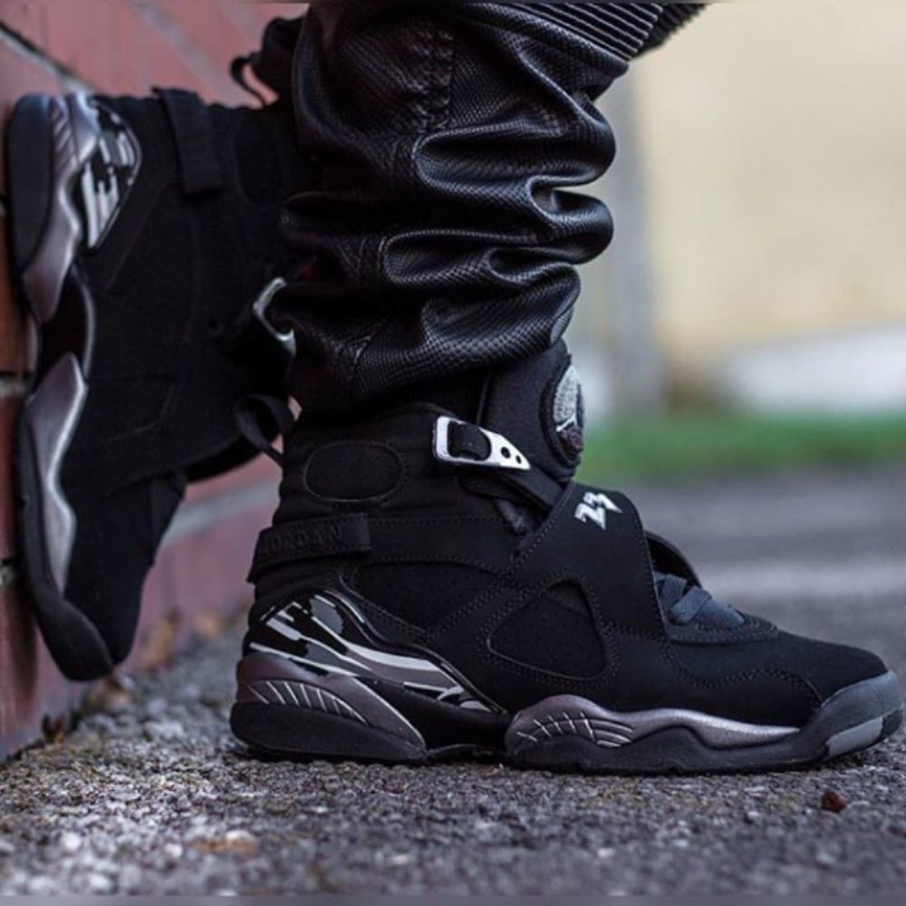 Air Jordan 8 Retro Chrome Triple Black 2015