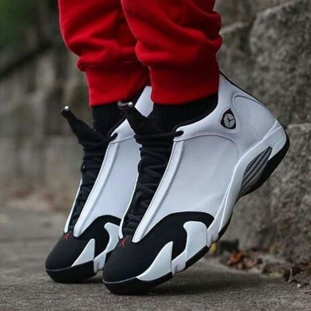 Air Jordan 14 OG Black Toe White Black Varsity Red