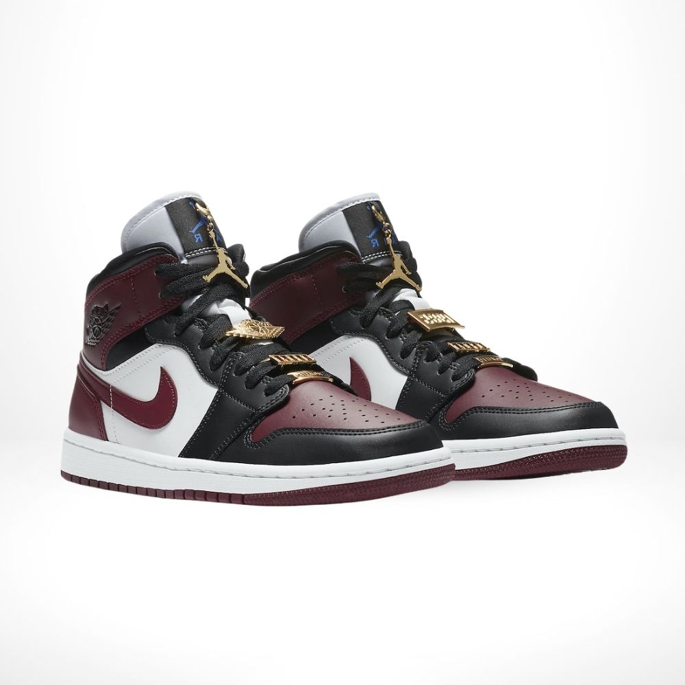Air Jordan 1 Mid SE Gold Pendants – Black / Dark Beetroot (CZ4385-016)