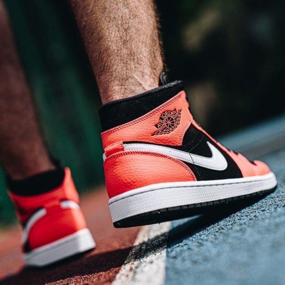 Air Jordan 1 Mid Infrared 23 Black Red