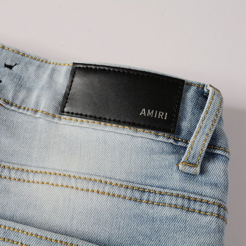 AMIRI Jeans #1307 – Slim Fit Distressed Denim
