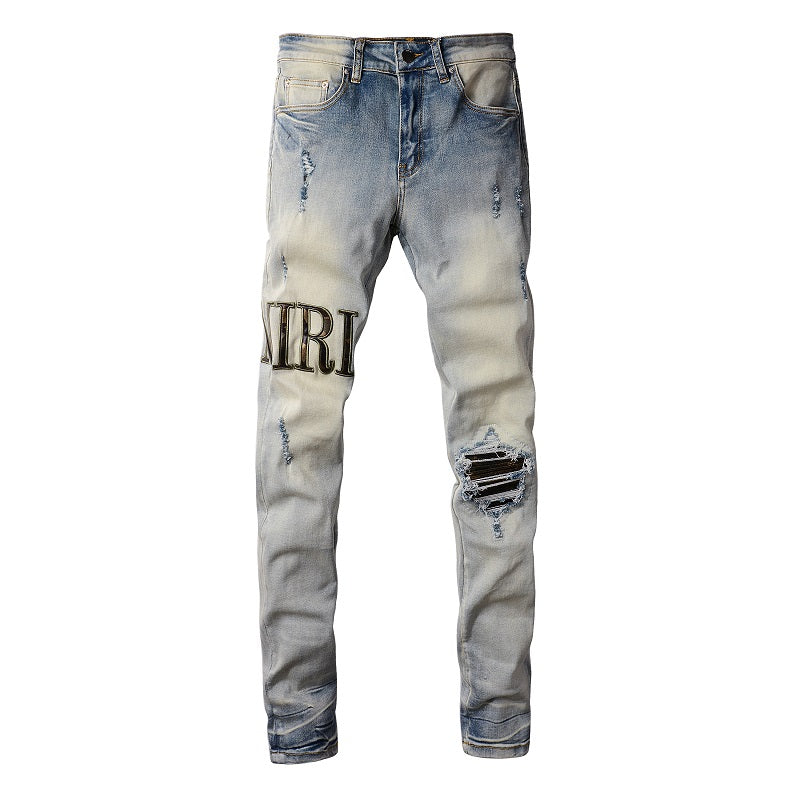 AMIRI Jeans #878 – Slim Fit Distressed Denim