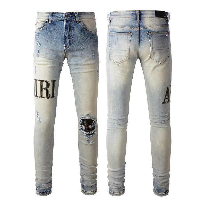 AMIRI Jeans #878 – Slim Fit Distressed Denim