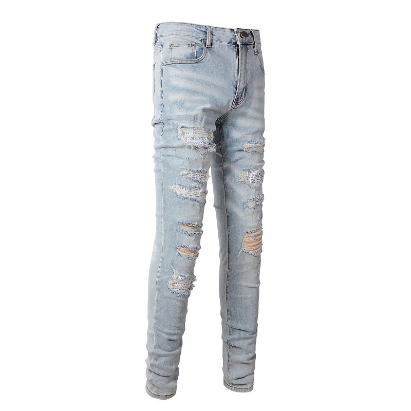 AMIRI Jeans #6808 – Slim Fit Distressed Denim