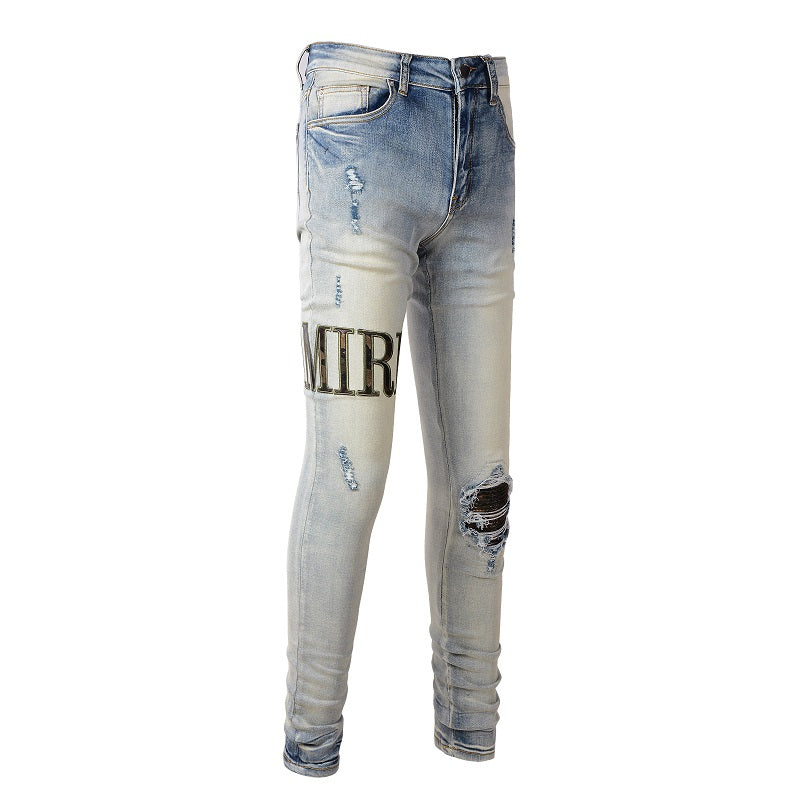 AMIRI Jeans #878 – Slim Fit Distressed Denim