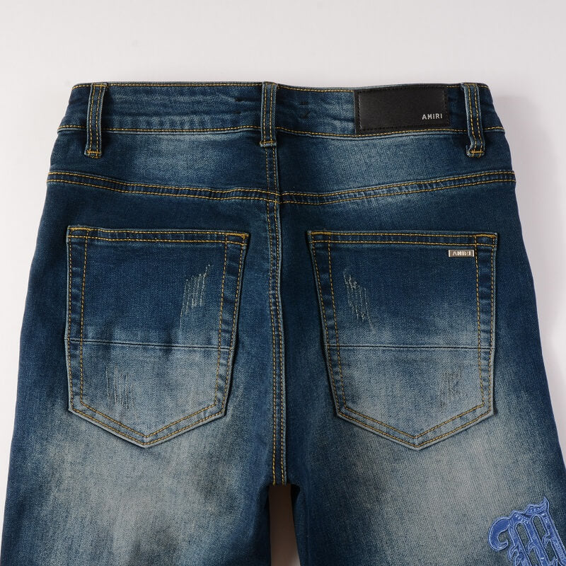 AMIRI Jeans #838 – Slim Fit Distressed Denim