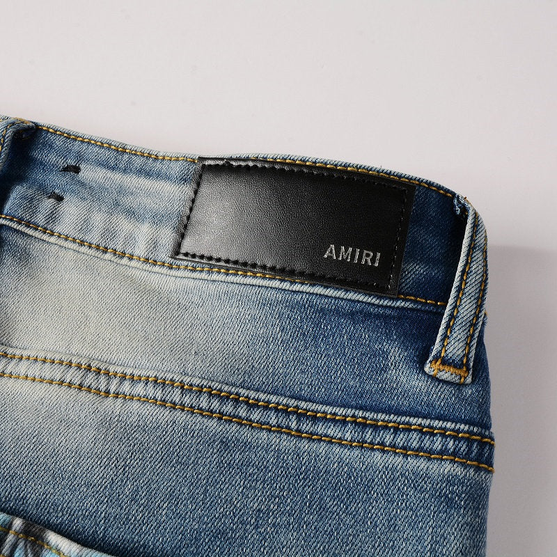AMIRI Jeans #6848 – Slim Fit Distressed Denim