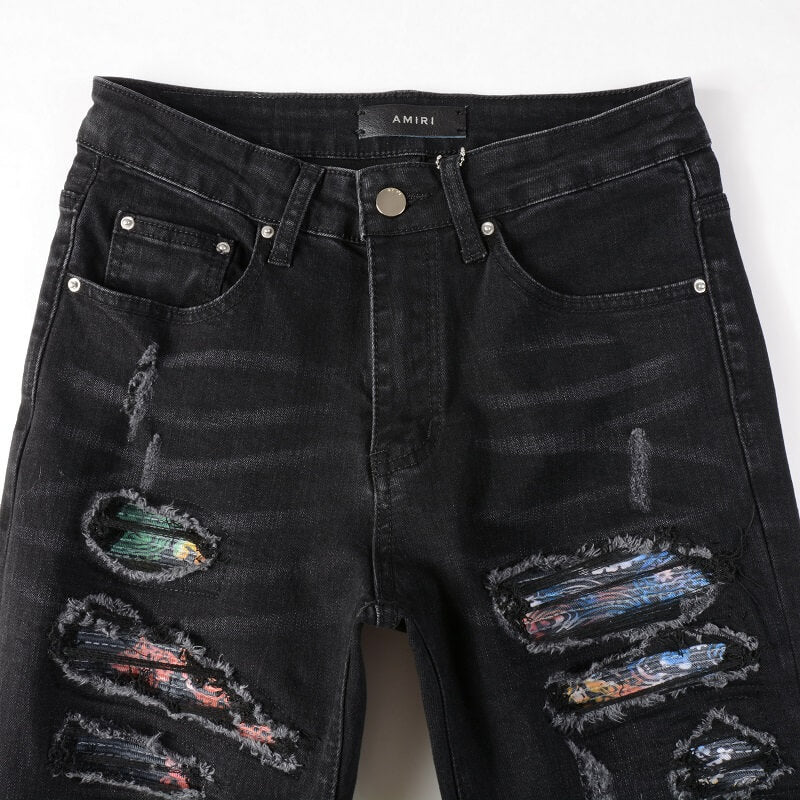 AMIRI Jeans #875 – Slim Fit Distressed Denim