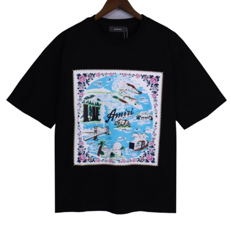 AMIRI Eden Rock Logo-Print Cotton Jersey T-Shirt | White & Black