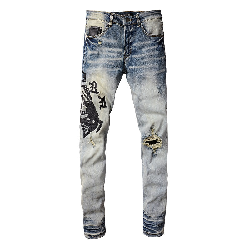 AMIRI Jeans #882 – Slim Fit Distressed Denim