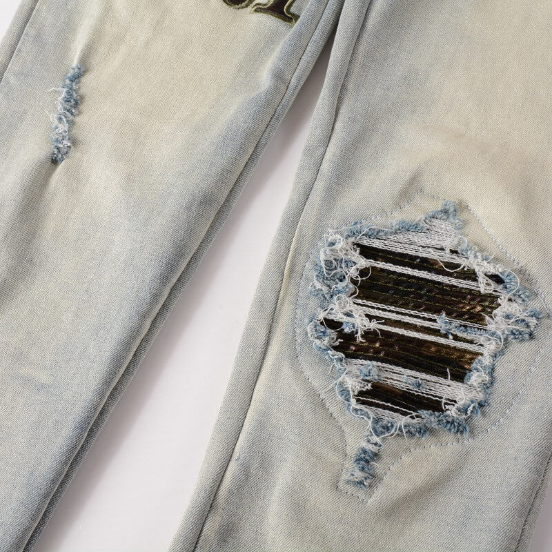 AMIRI Jeans #878 – Slim Fit Distressed Denim