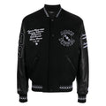 AMIRI Appliquéd Embroidered Varsity Jacket – Wool Twill & Calf Leather (Black)