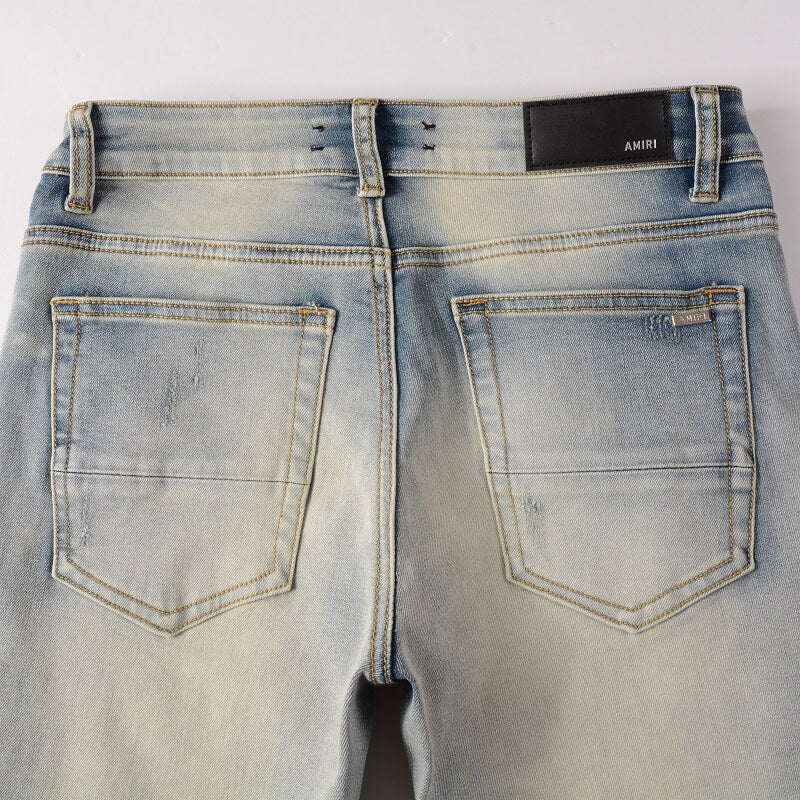 AMIRI Jeans #878 – Slim Fit Distressed Denim