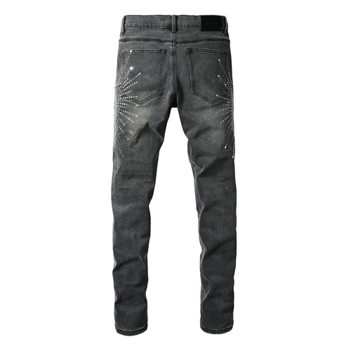 Purple Brand Crystal Diamond Jeans #9123