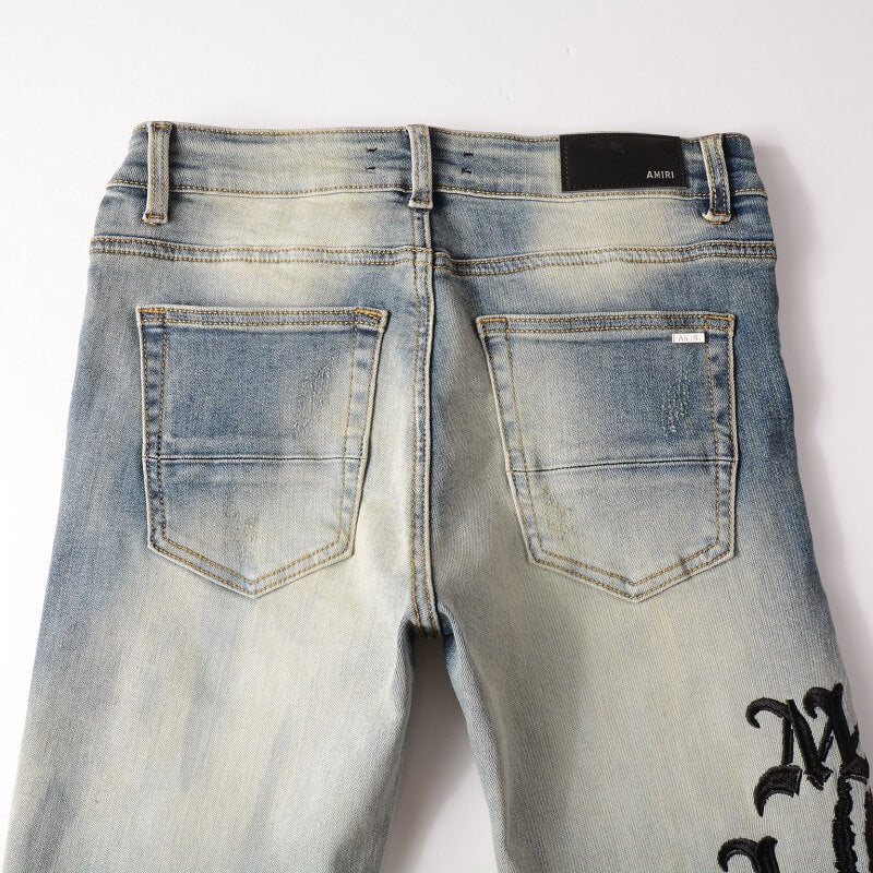 AMIRI Jeans #882 – Slim Fit Distressed Denim