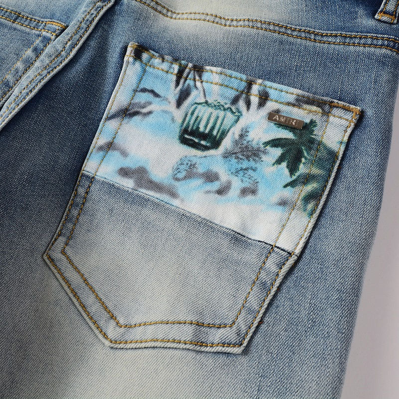 AMIRI Jeans #898 – Slim Fit Distressed Denim