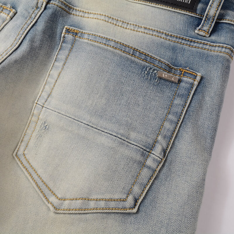 AMIRI Jeans #878 – Slim Fit Distressed Denim
